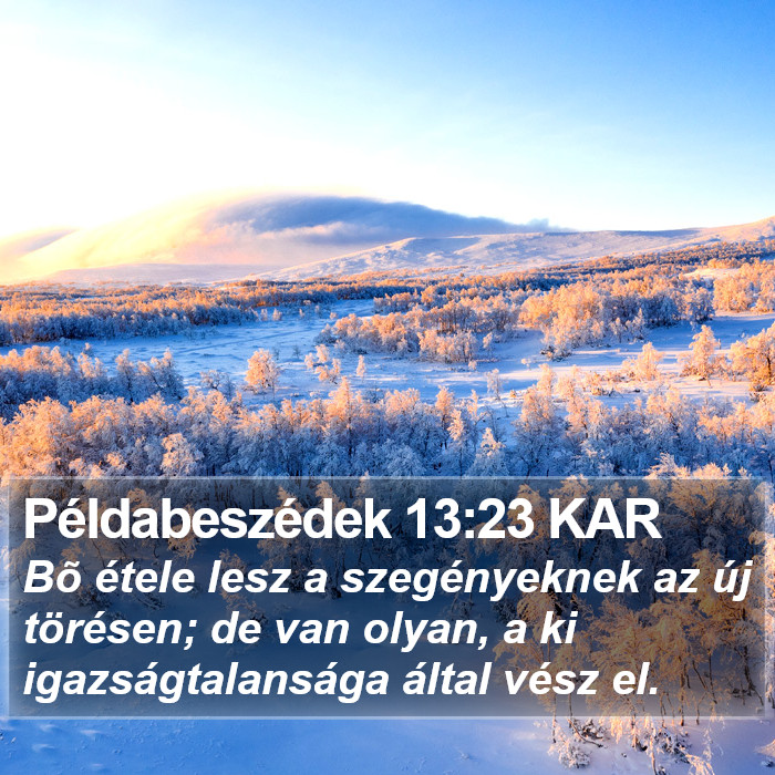 Példabeszédek 13:23 KAR Bible Study