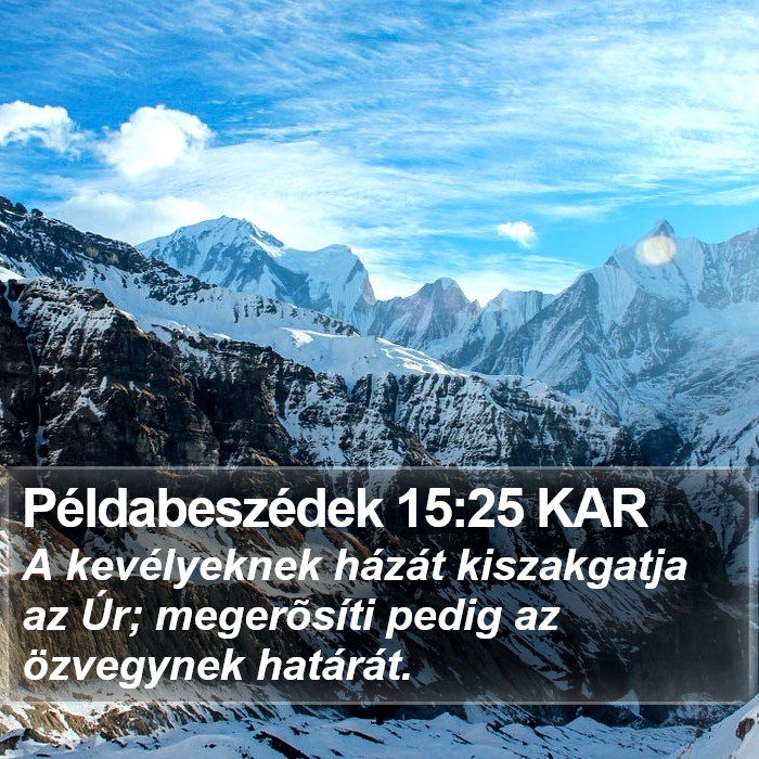 Példabeszédek 15:25 KAR Bible Study