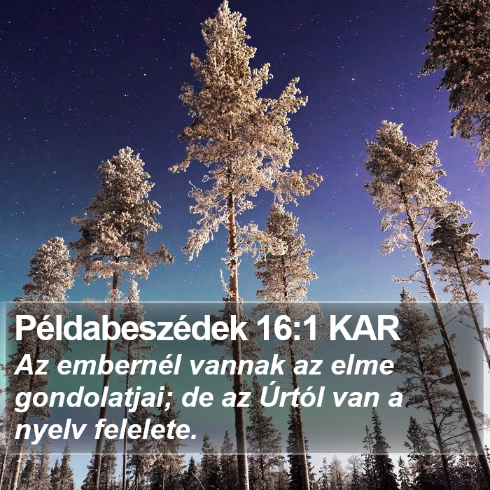 Példabeszédek 16:1 KAR Bible Study