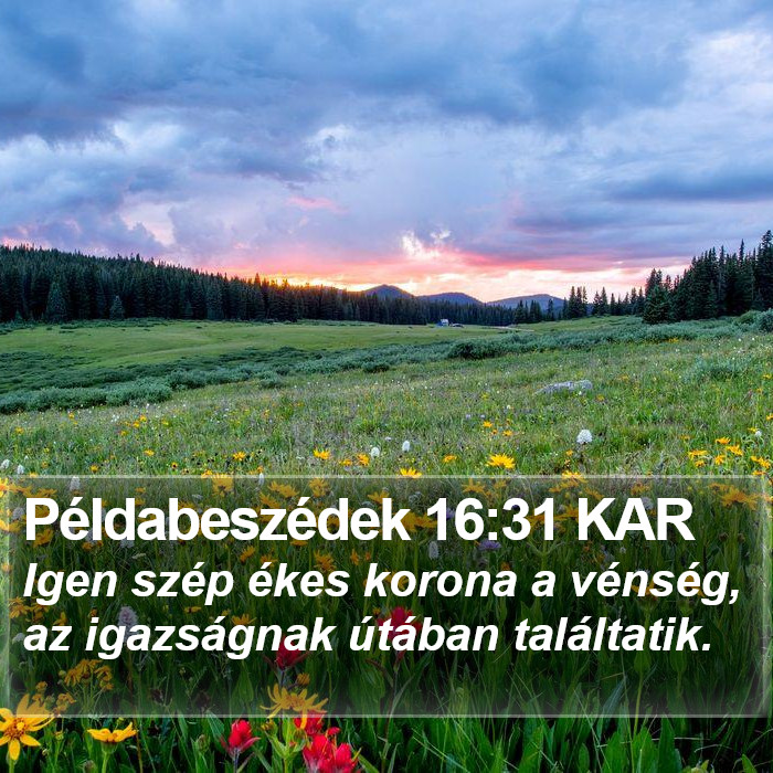 Példabeszédek 16:31 KAR Bible Study