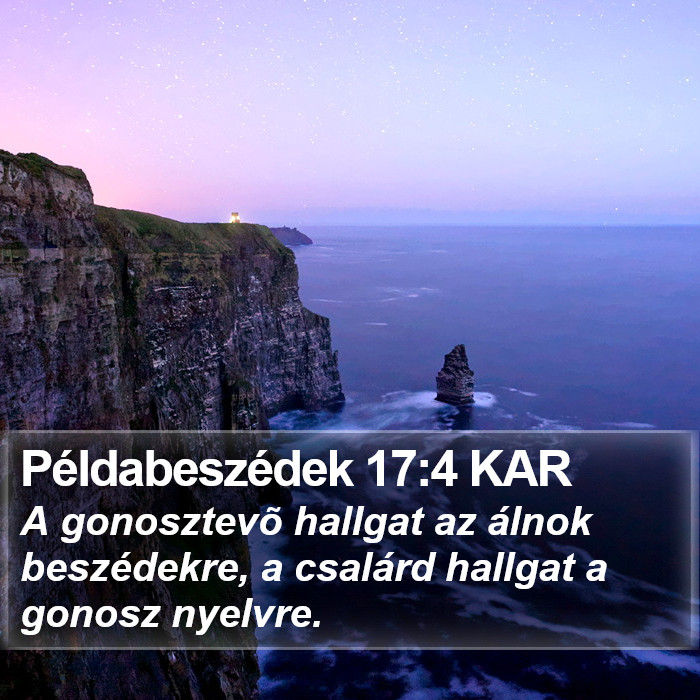 Példabeszédek 17:4 KAR Bible Study