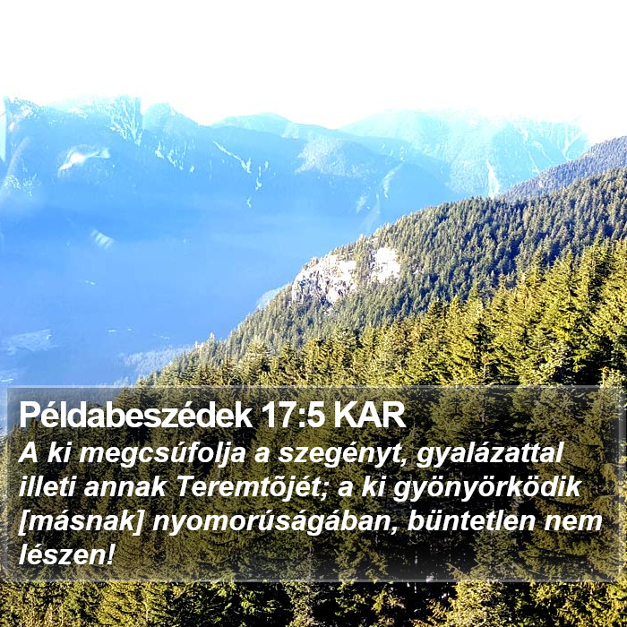 Példabeszédek 17:5 KAR Bible Study