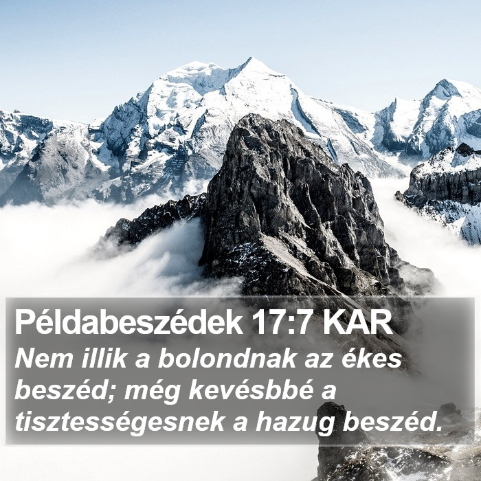 Példabeszédek 17:7 KAR Bible Study