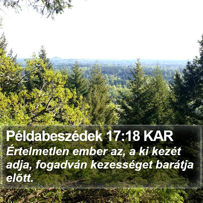 Példabeszédek 17:18 KAR Bible Study