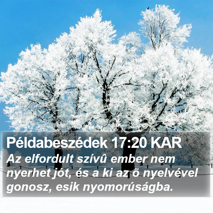 Példabeszédek 17:20 KAR Bible Study