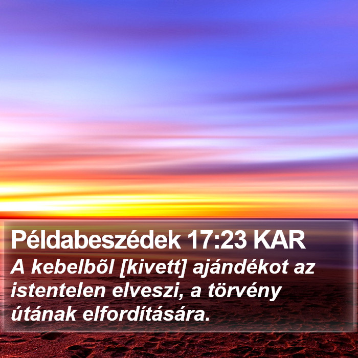 Példabeszédek 17:23 KAR Bible Study