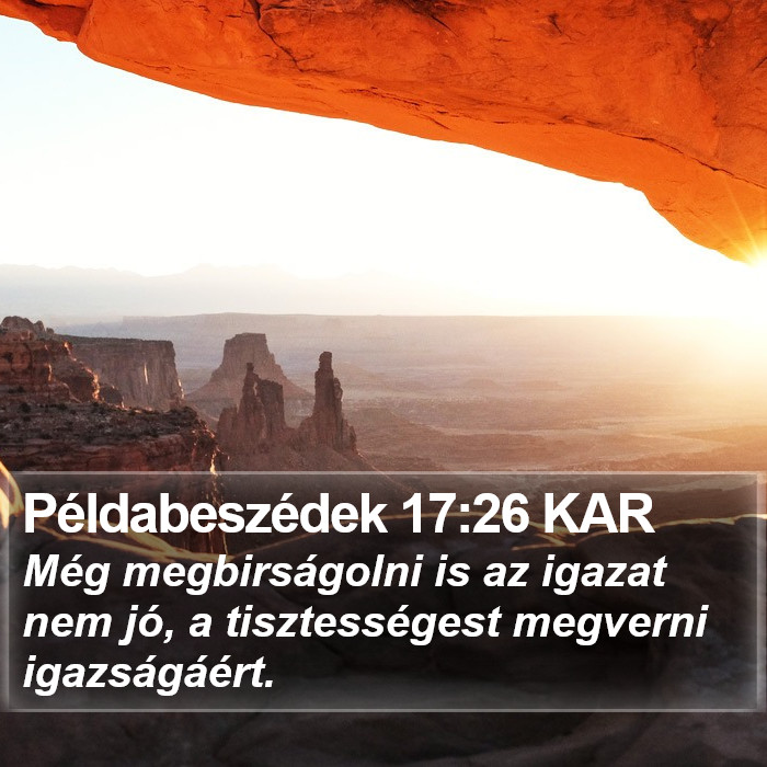 Példabeszédek 17:26 KAR Bible Study