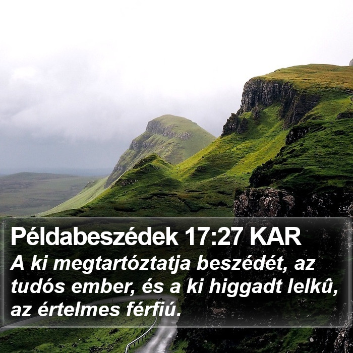 Példabeszédek 17:27 KAR Bible Study