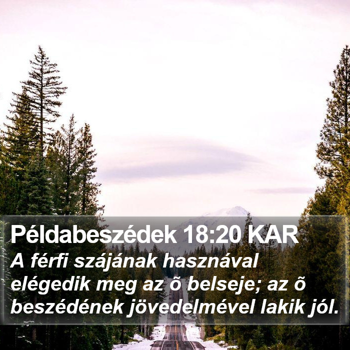 Példabeszédek 18:20 KAR Bible Study