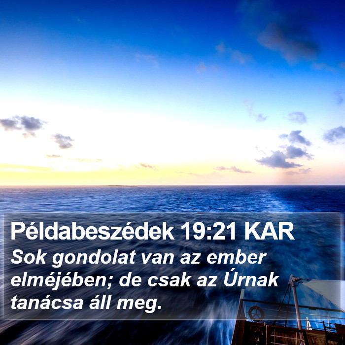 Példabeszédek 19:21 KAR Bible Study