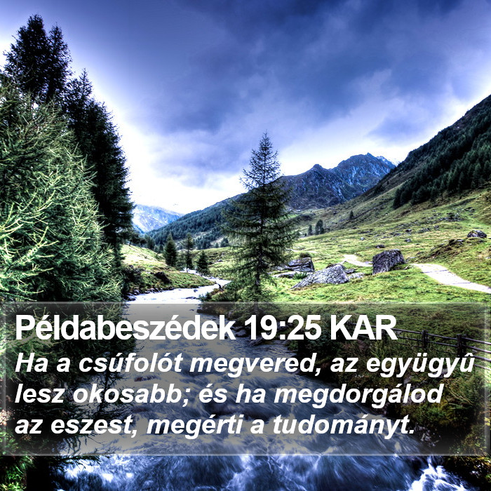 Példabeszédek 19:25 KAR Bible Study