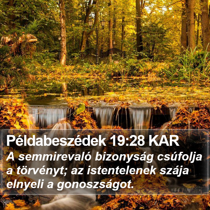 Példabeszédek 19:28 KAR Bible Study