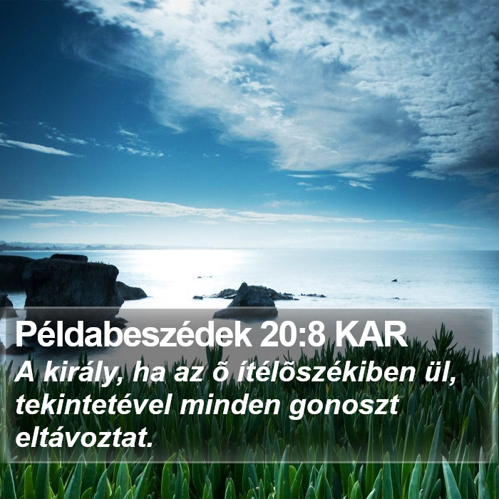 Példabeszédek 20:8 KAR Bible Study