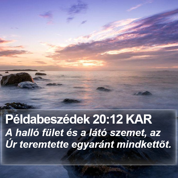 Példabeszédek 20:12 KAR Bible Study