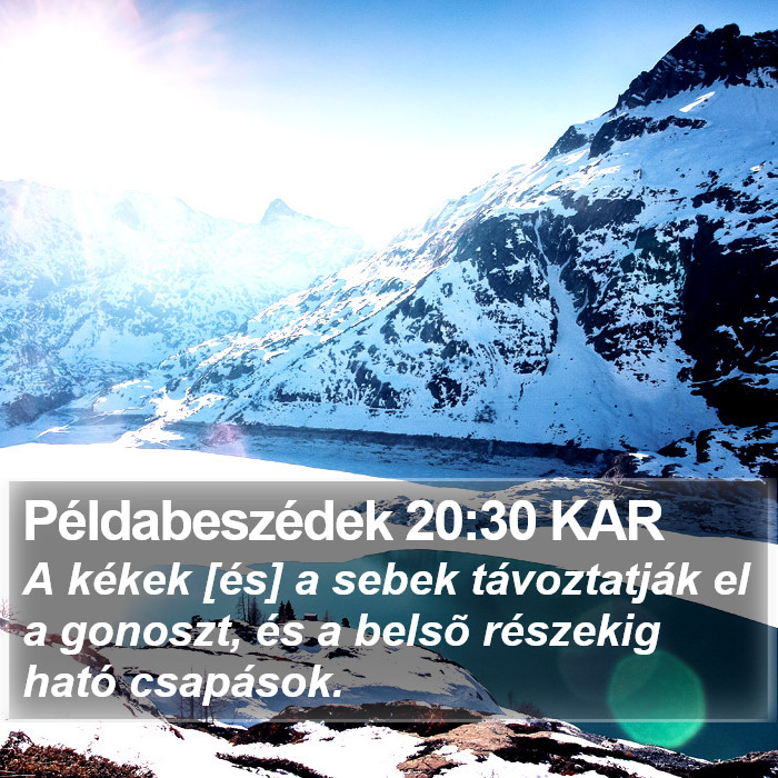 Példabeszédek 20:30 KAR Bible Study