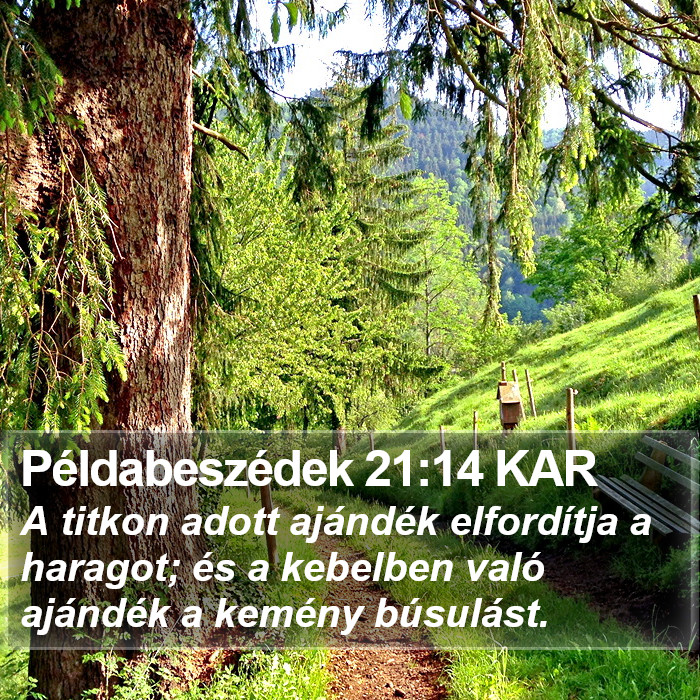 Példabeszédek 21:14 KAR Bible Study