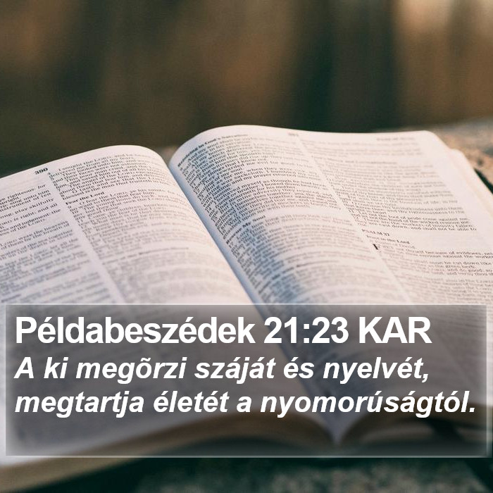 Példabeszédek 21:23 KAR Bible Study