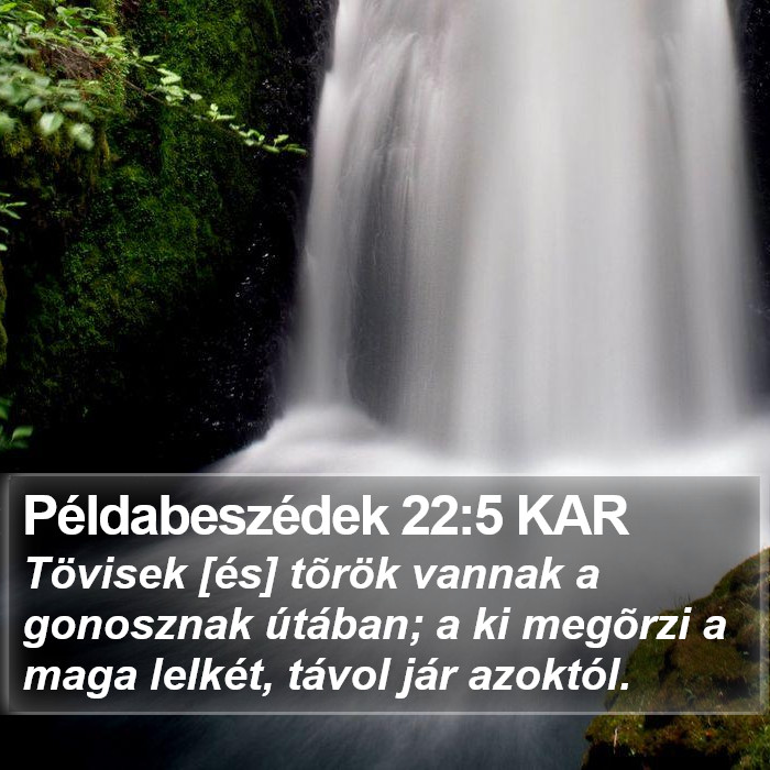 Példabeszédek 22:5 KAR Bible Study