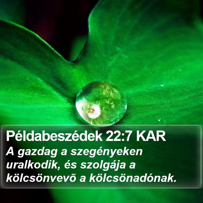 Példabeszédek 22:7 KAR Bible Study