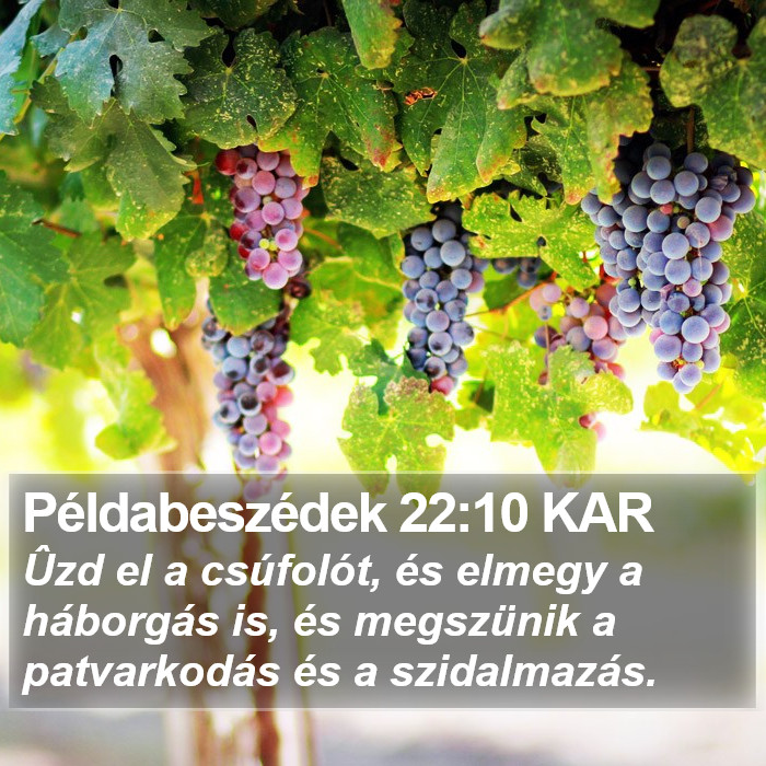 Példabeszédek 22:10 KAR Bible Study