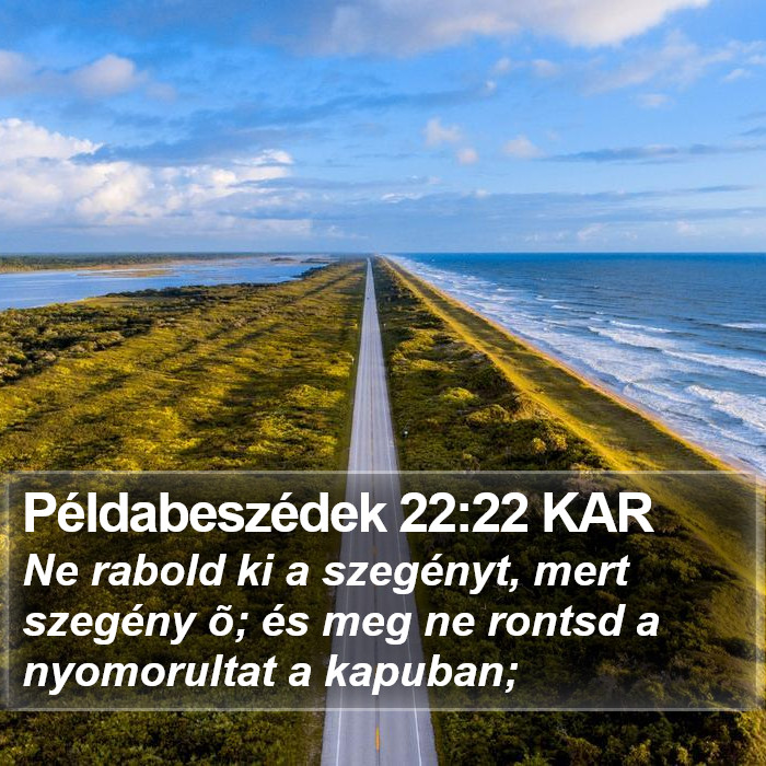 Példabeszédek 22:22 KAR Bible Study