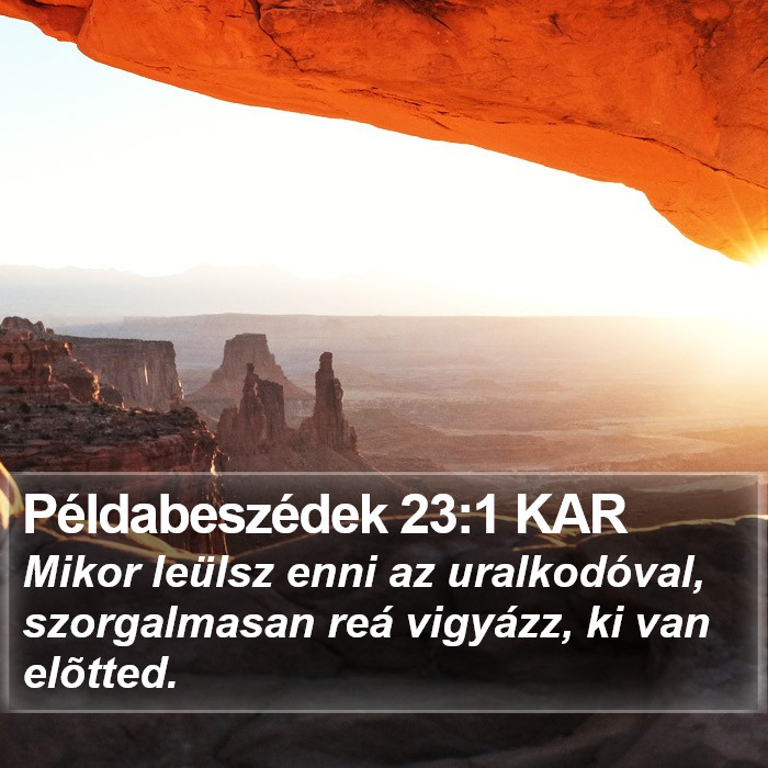 Példabeszédek 23:1 KAR Bible Study