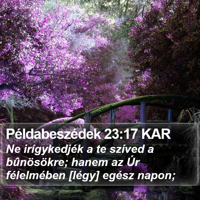 Példabeszédek 23:17 KAR Bible Study