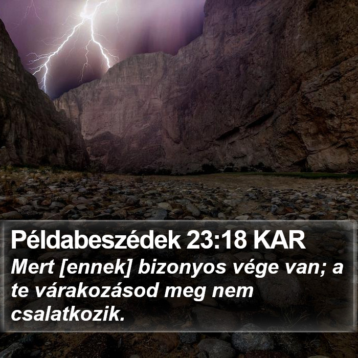 Példabeszédek 23:18 KAR Bible Study