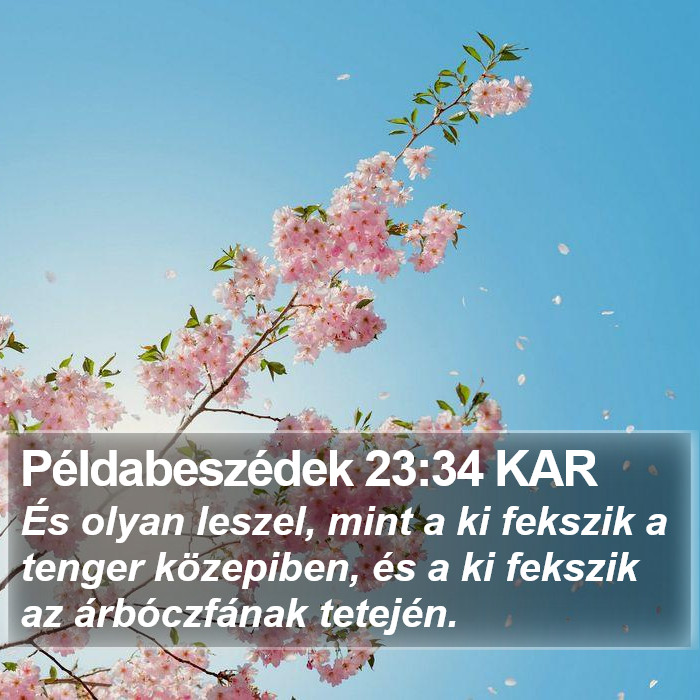 Példabeszédek 23:34 KAR Bible Study