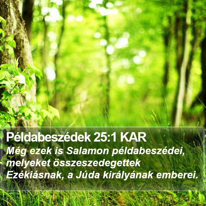 Példabeszédek 25:1 KAR Bible Study