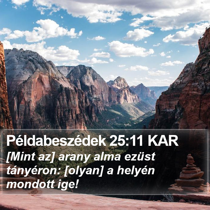 Példabeszédek 25:11 KAR Bible Study