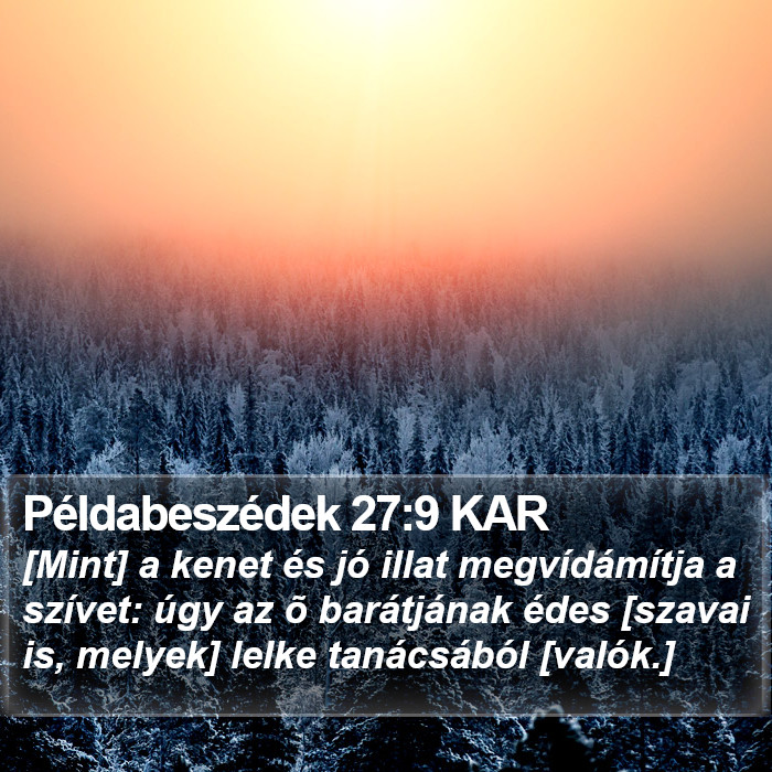 Példabeszédek 27:9 KAR Bible Study