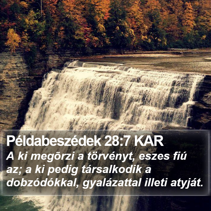 Példabeszédek 28:7 KAR Bible Study