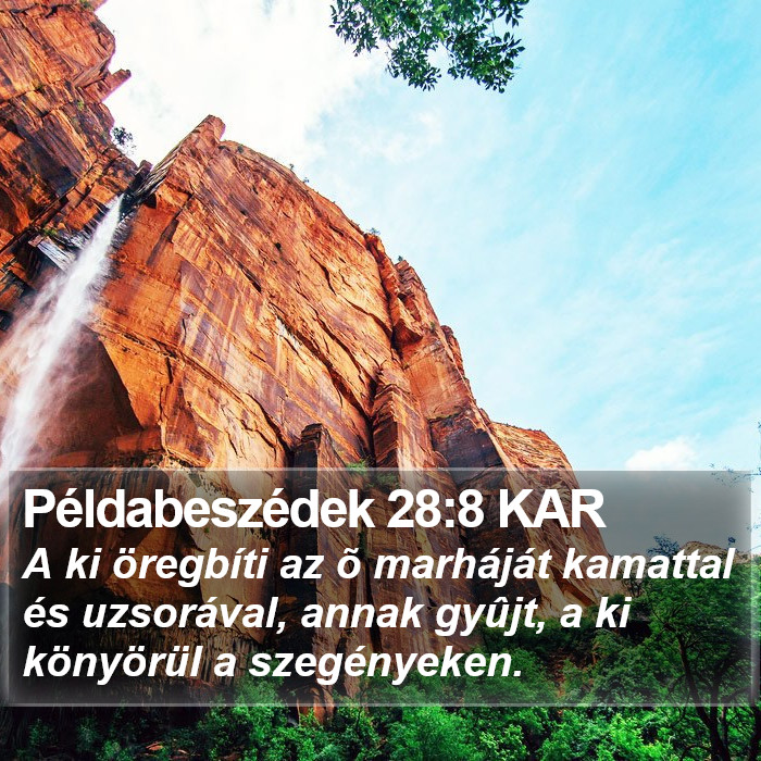 Példabeszédek 28:8 KAR Bible Study