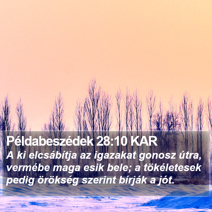 Példabeszédek 28:10 KAR Bible Study