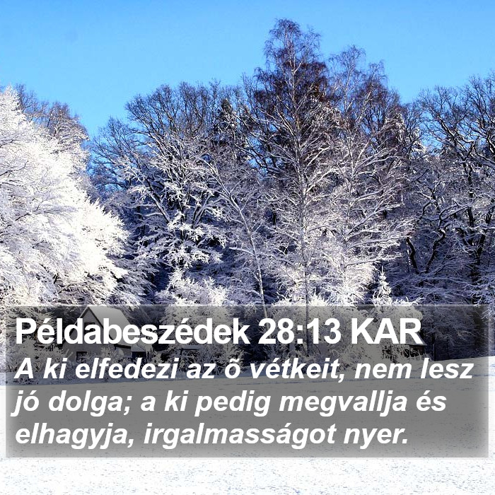 Példabeszédek 28:13 KAR Bible Study