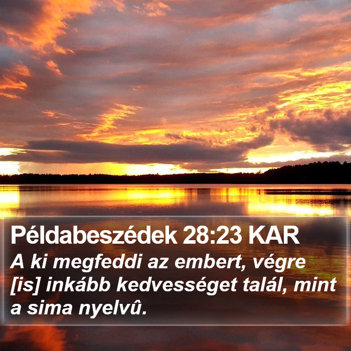 Példabeszédek 28:23 KAR Bible Study