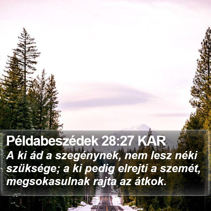 Példabeszédek 28:27 KAR Bible Study