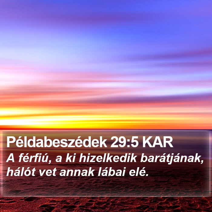 Példabeszédek 29:5 KAR Bible Study