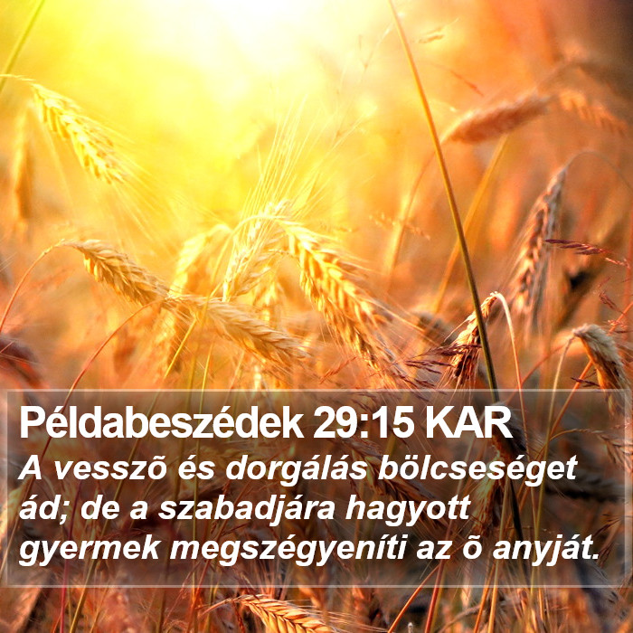 Példabeszédek 29:15 KAR Bible Study