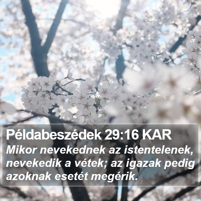 Példabeszédek 29:16 KAR Bible Study