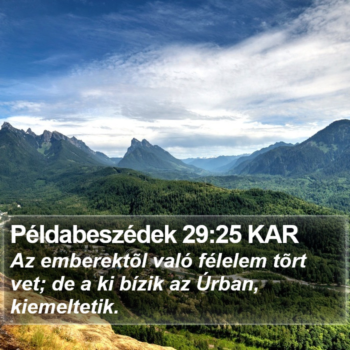 Példabeszédek 29:25 KAR Bible Study