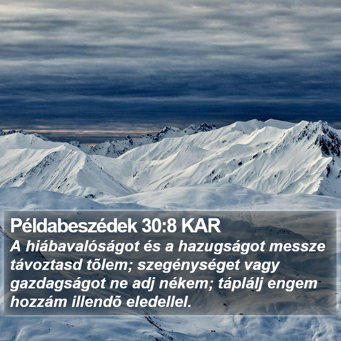 Példabeszédek 30:8 KAR Bible Study