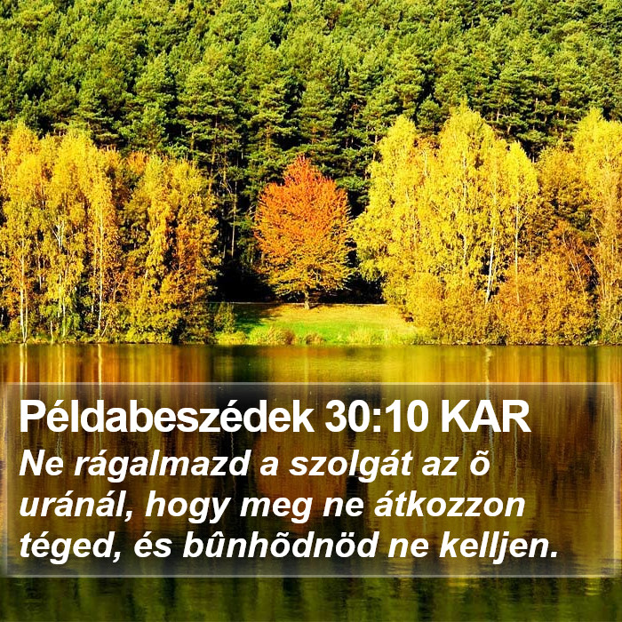 Példabeszédek 30:10 KAR Bible Study