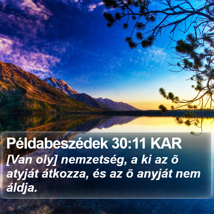 Példabeszédek 30:11 KAR Bible Study
