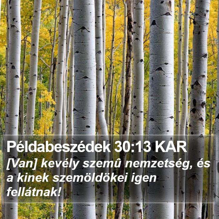 Példabeszédek 30:13 KAR Bible Study