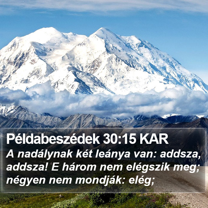 Példabeszédek 30:15 KAR Bible Study