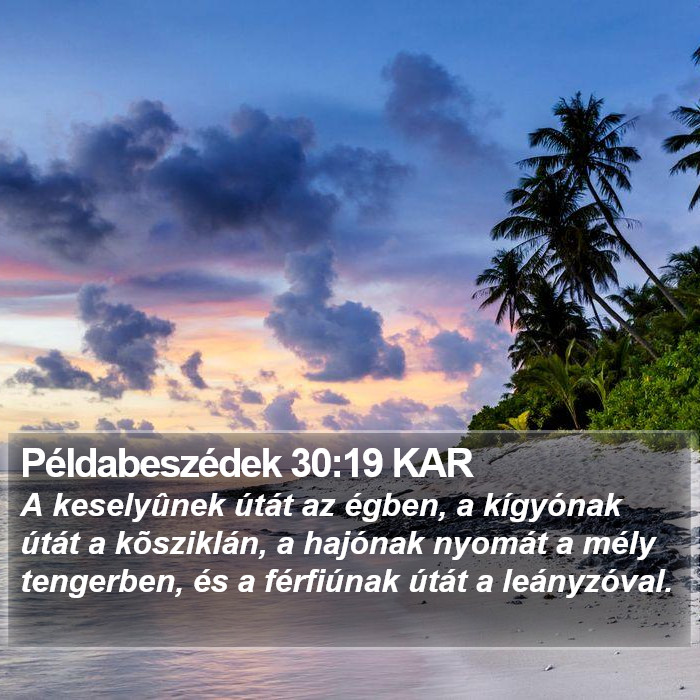 Példabeszédek 30:19 KAR Bible Study