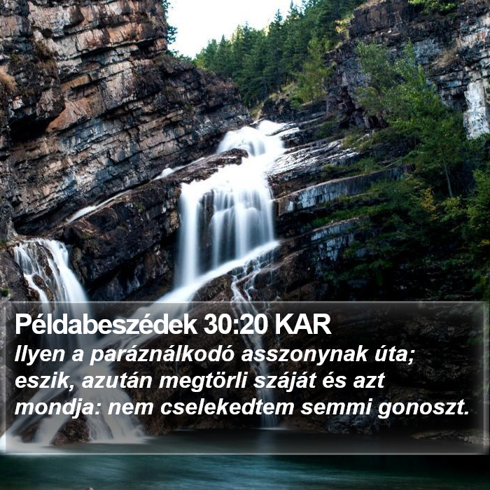 Példabeszédek 30:20 KAR Bible Study
