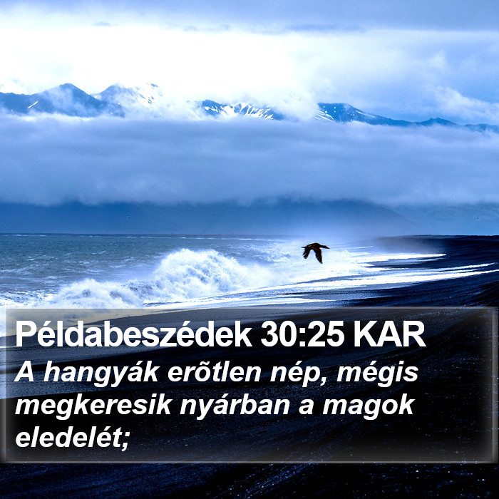 Példabeszédek 30:25 KAR Bible Study